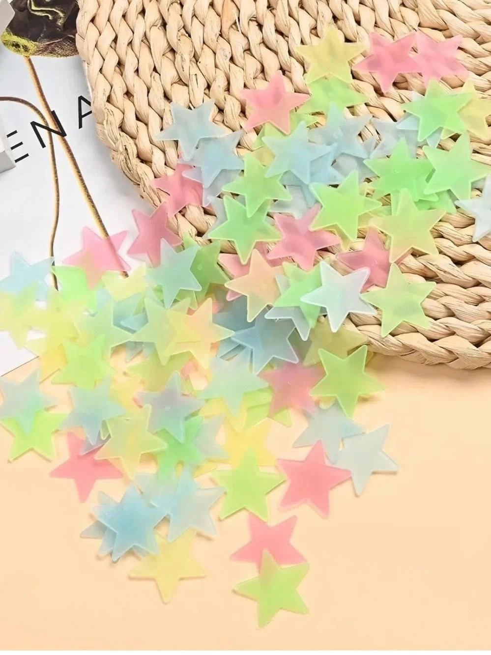 Unlisted Glow Star Wall Stickers in Pastel Blue Pink Yellow
